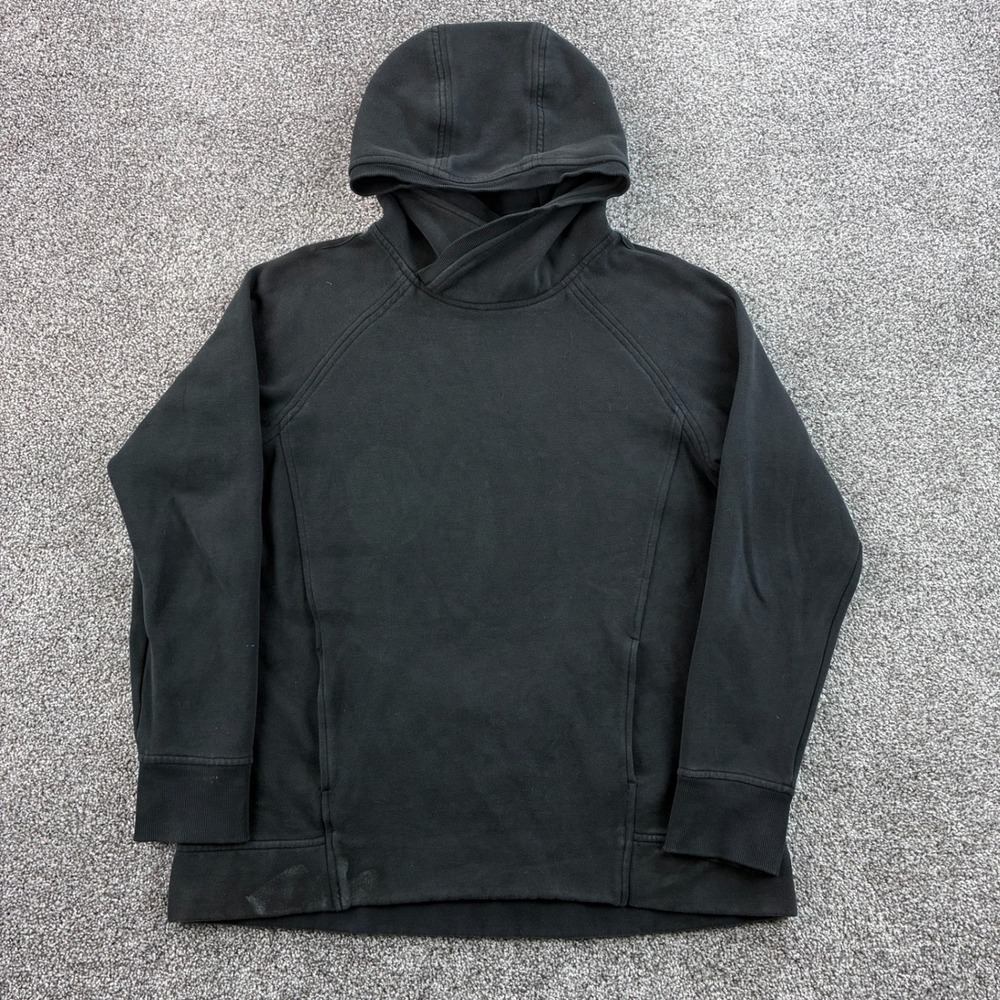 Lululemon Pullover Hoodie Women's 12 Black Cotton Blend Thumbholes Scuba N60416